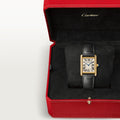 TANK LOUIS CARTIER WATCH Large model, quartz movement, 18K yellow gold, leather