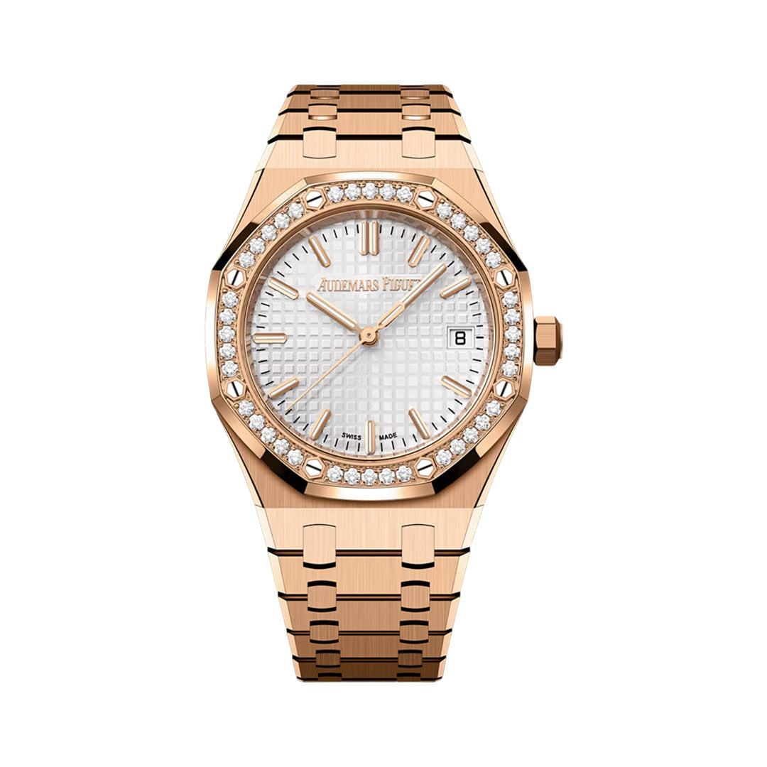 Audemars Piguet Royal Oak Rose Gold Diamond Bezel Women's Watch