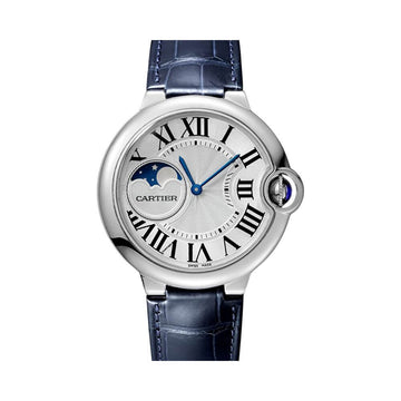 Cartier Ballon Bleu Moonphase Blue Dial Luxury Stainless Steel Watch