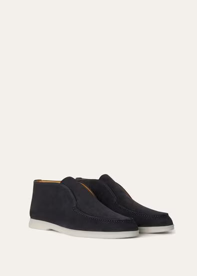Loro Piana Open Walk Ankle Boot Blue Navy