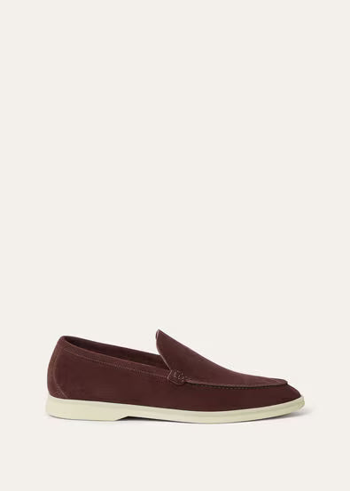 Loro Piana Summer Charms Walk Loafer Very Dark Maroon