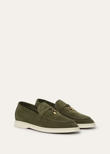 Loro Piana Summer Charms Walk Loafer Ribbon Green