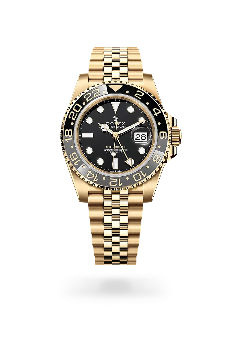 Rolex GMT-Master II 40mm Yellow Gold Black Dial Luxury Watch
