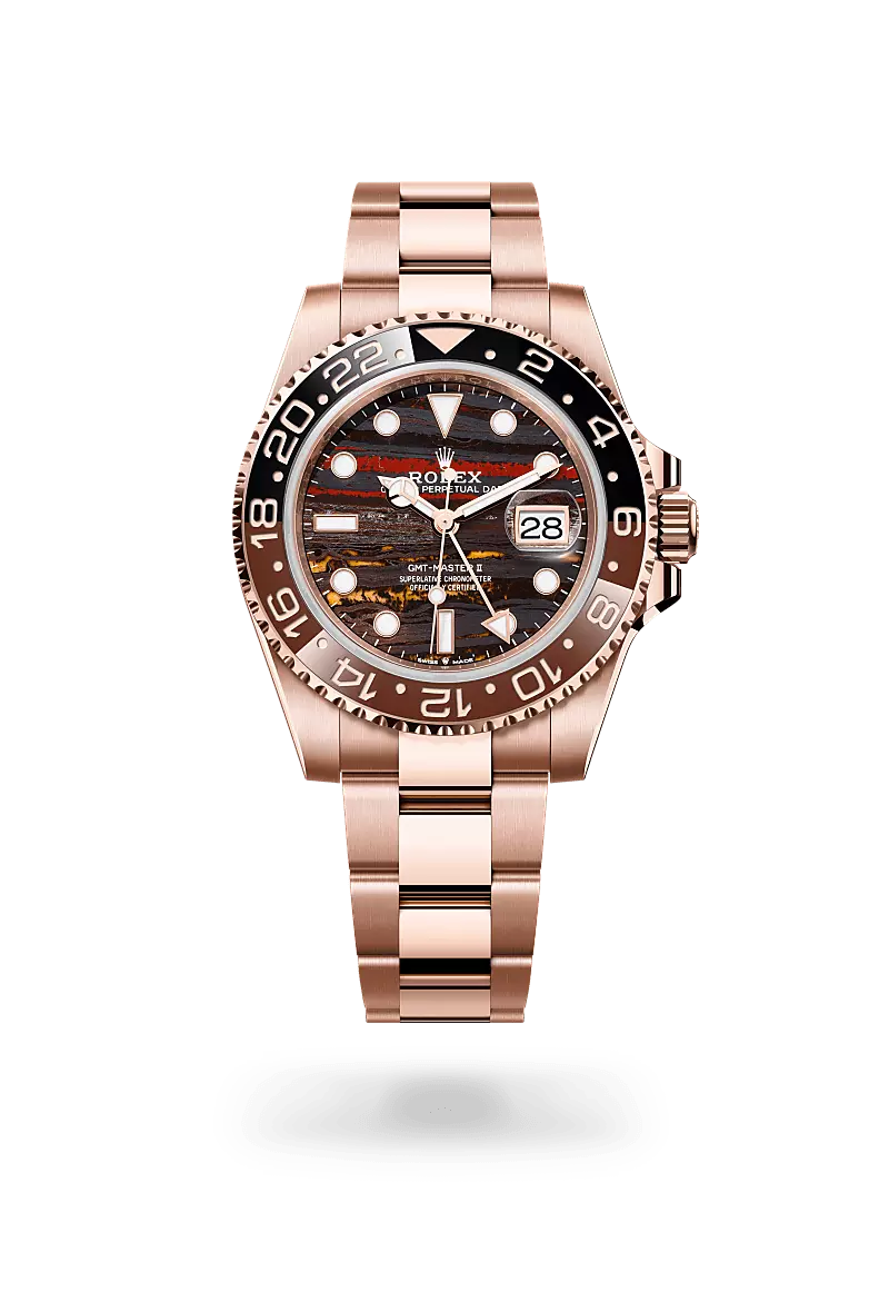 Rolex GMT-Master II Everose Gold Watch With Tiger Eye Dial