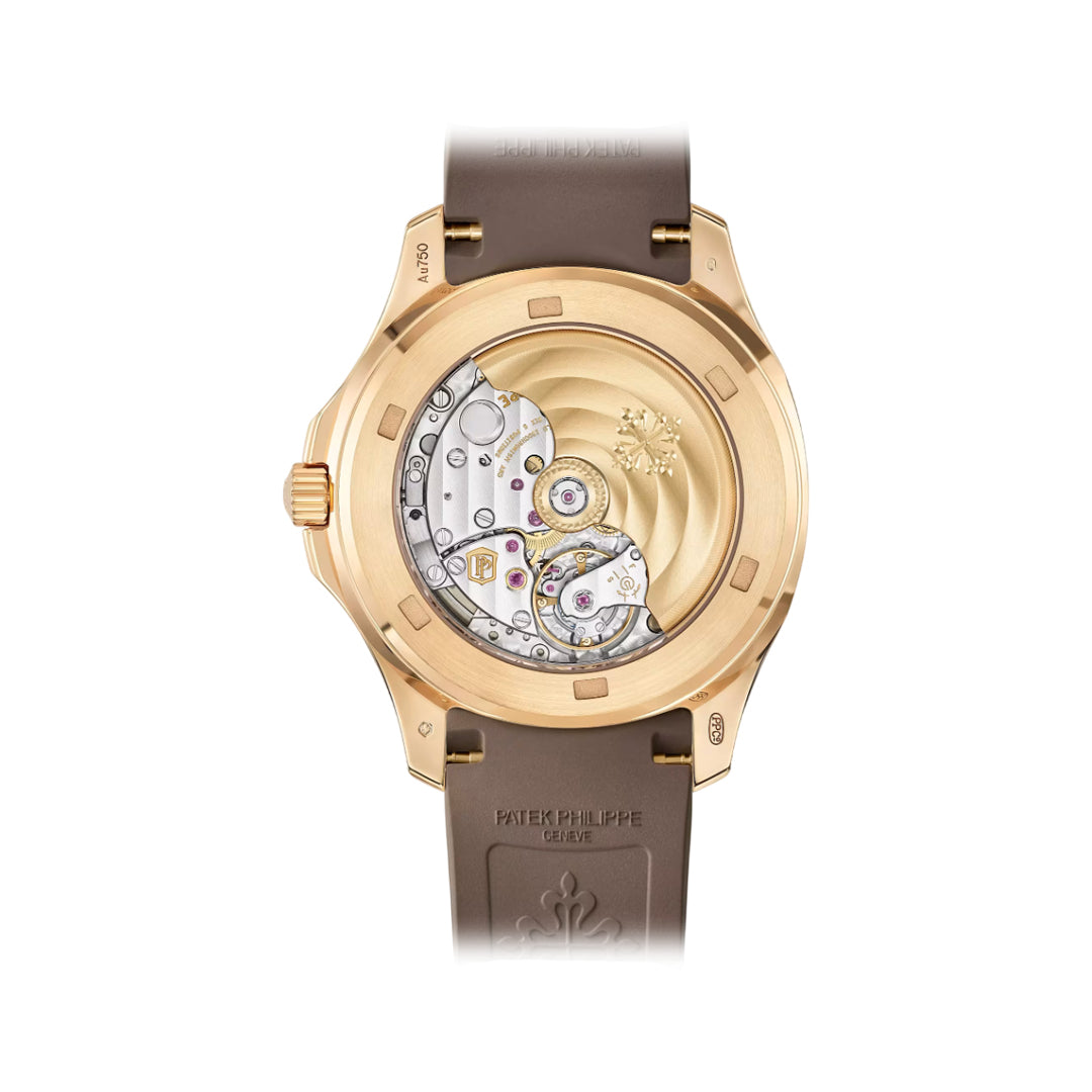Patek Philippe Aquanaut Gold Watch with Elegant Taupe Brown Dial