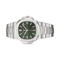 Patek Philippe Inspired Nautilus Sport Watch Sunburst Olive Green Dial