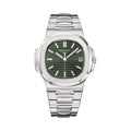 Patek Philippe Inspired Nautilus Sport Watch Sunburst Olive Green Dial
