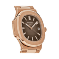 Patek Philippe Nautilus Rose Gold Watch Brown Dial Men's Luxury