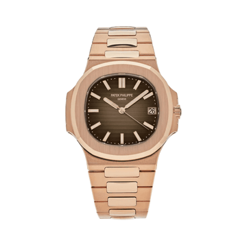 Patek Philippe Nautilus Rose Gold Watch Brown Dial Men's Luxury