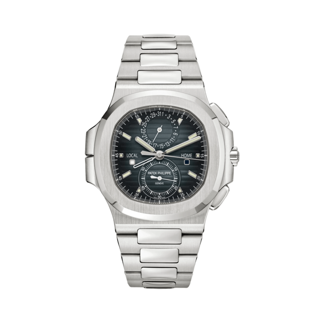 Patek Philippe Nautilus Style Watch with Sunburst Blue Dial