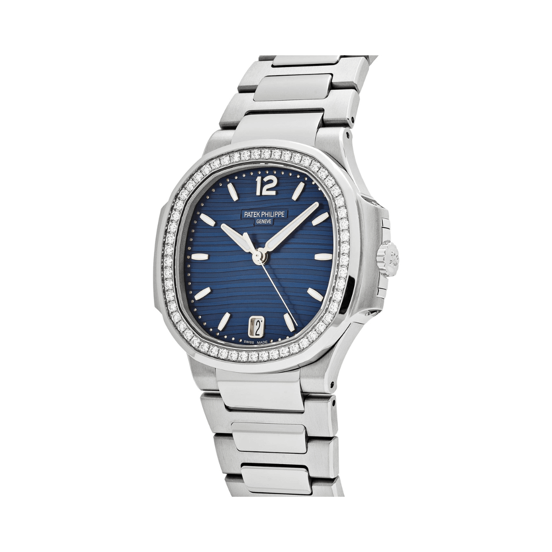 Patek Philippe Nautilus Blue Dial Watch With Stainless Steel Finish