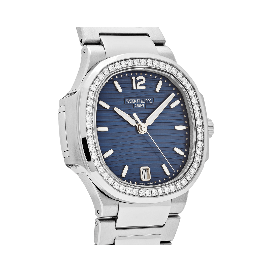 Patek Philippe Nautilus Blue Dial Watch With Stainless Steel Finish