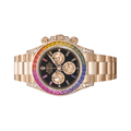 Rolex Daytona Rainbow Black Dial Luxury Automatic Wristwatch