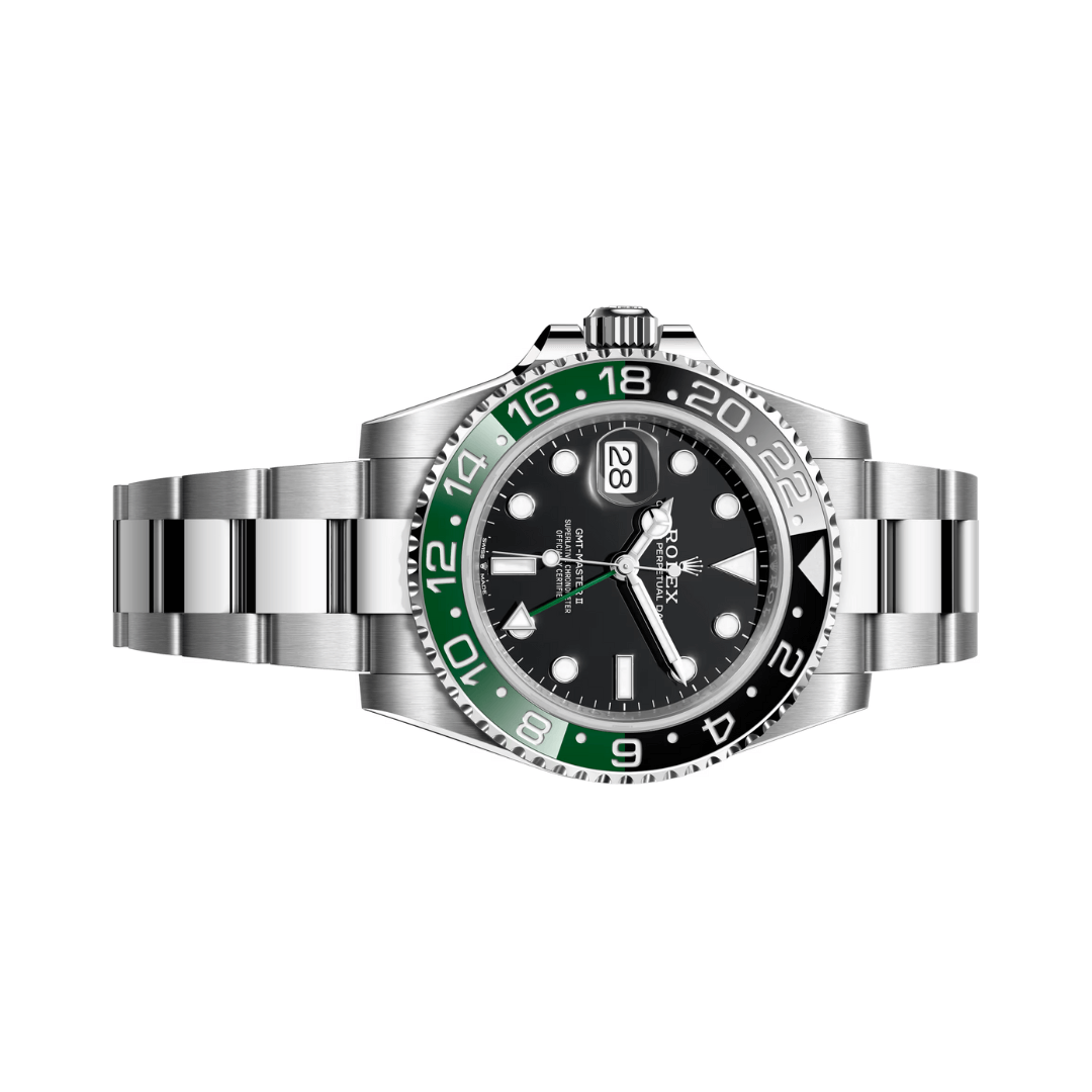 Rolex Oyster Perpetual GMT-Master II Watch with Black Dial Finish