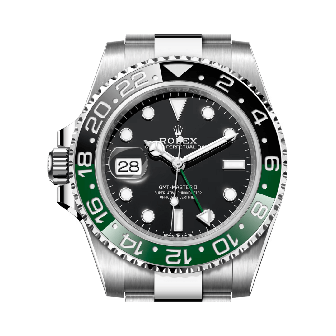 Rolex Oyster Perpetual GMT-Master II Watch with Black Dial Finish