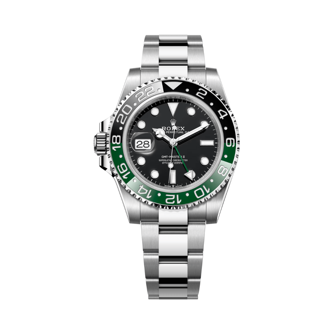 Rolex Oyster Perpetual GMT-Master II Watch with Black Dial Finish