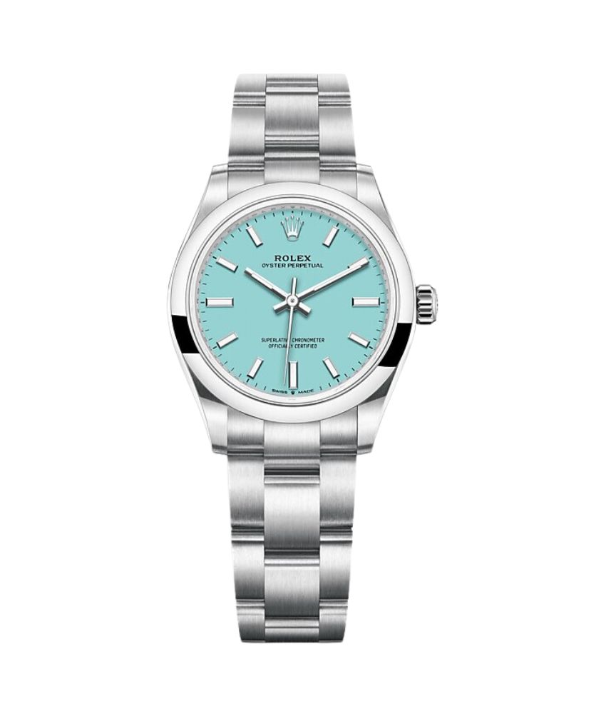 Rolex Oyster Perpetual Watch with Iconic Tiffany Blue Dial Finish