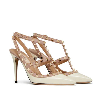 Rockstud leather pumps in white - Valentino Garavani