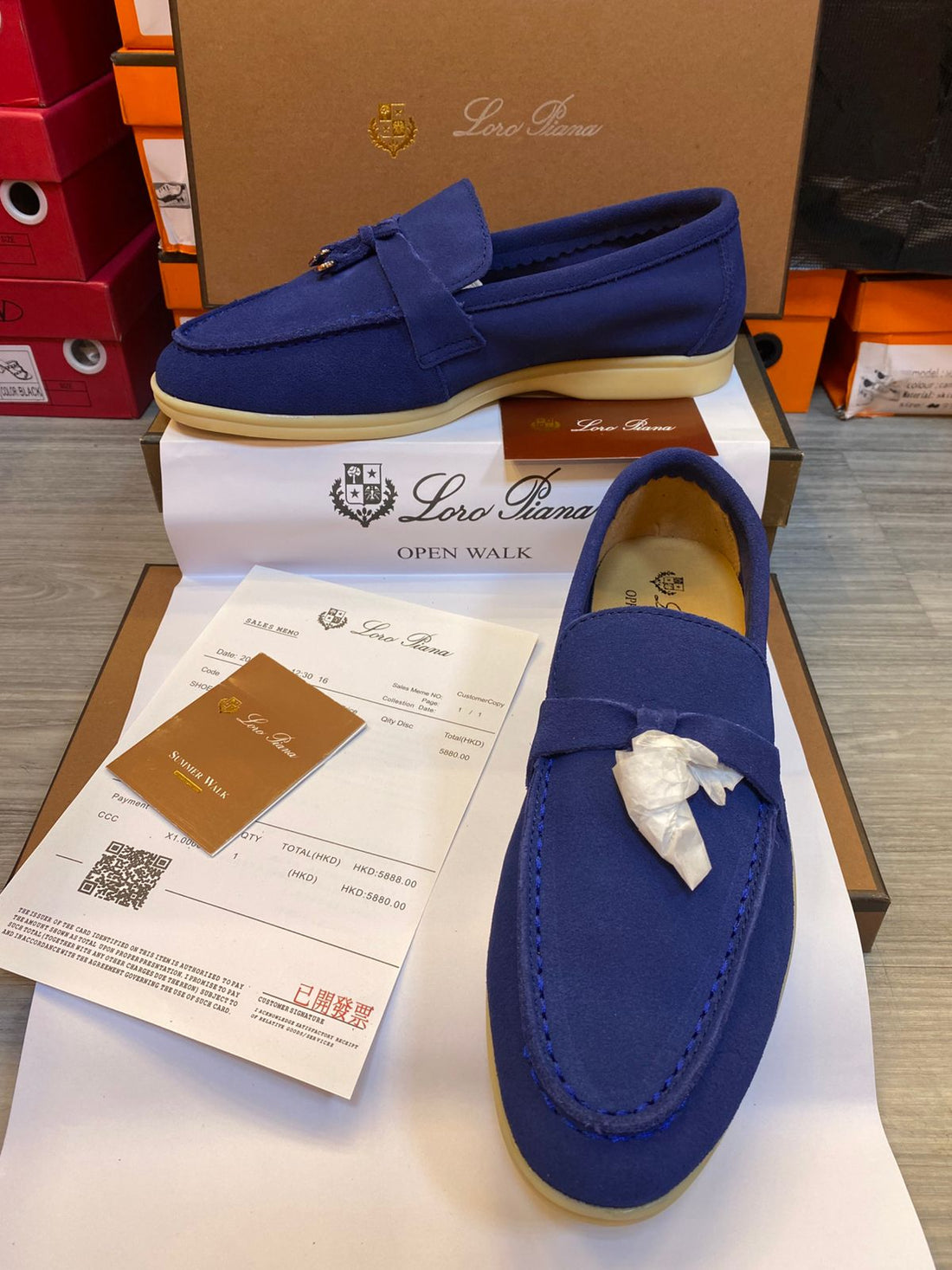 Loro Piana Blue Women's Loafers
