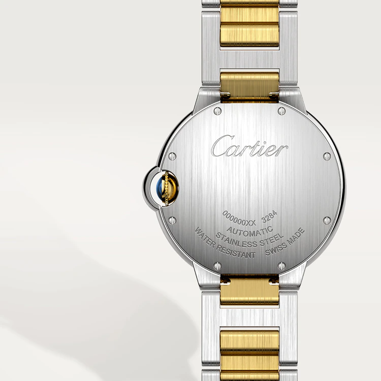 36 mm, movimiento mecánico de carga automática, oro amarillo, acero