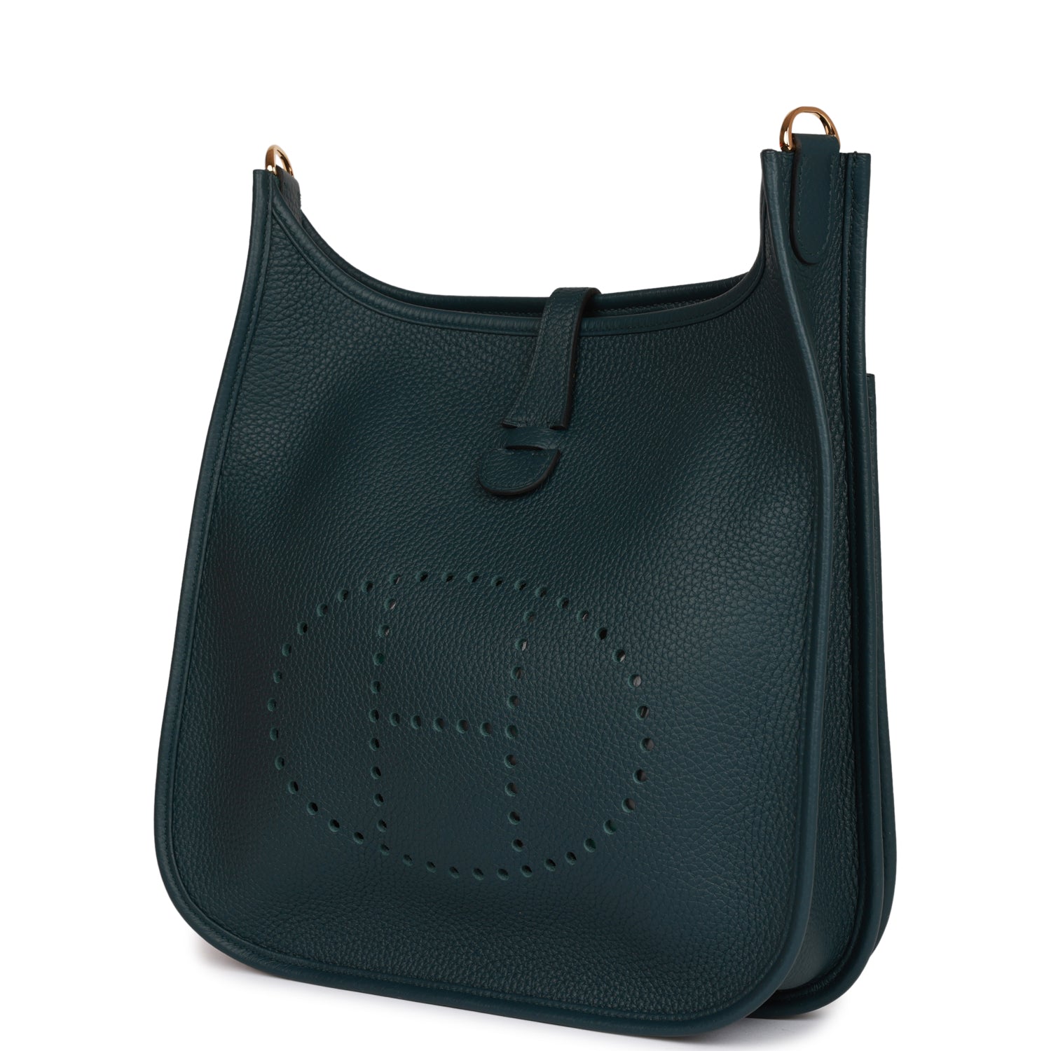 Hermès Evelyne PM Vert Cypress Clemence Gold Hardware