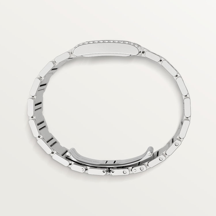 TANK FRANÇAISE WATCH Medium model, quartz movement, steel, diamonds