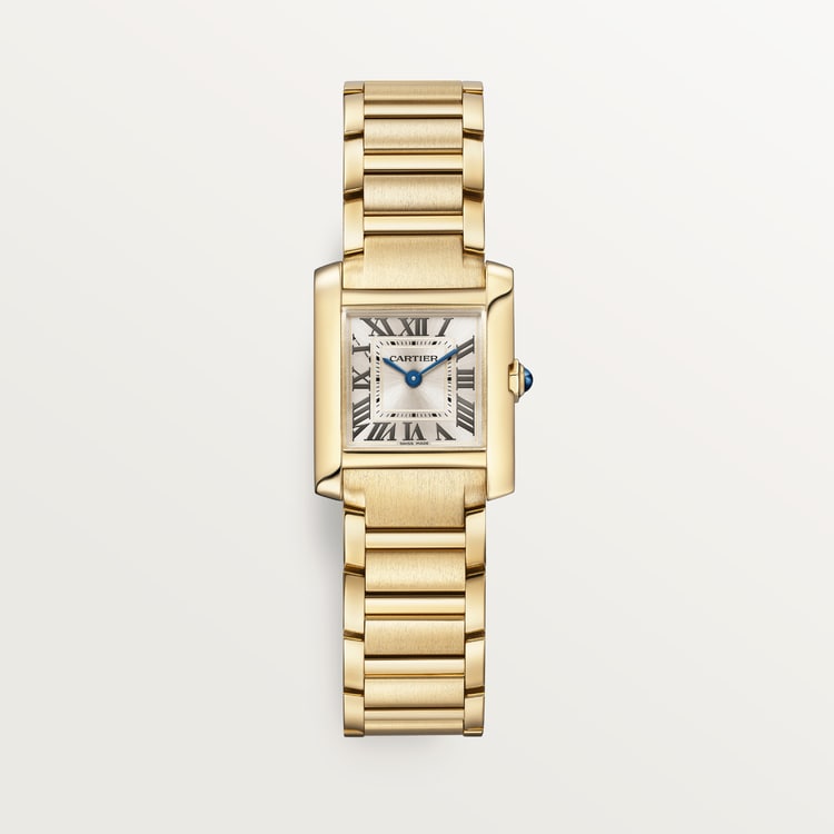 TANK FRANÇAISE WATCH Small model, quartz movement, yellow gold
