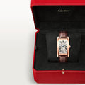 TANK AMÉRICAINE WATCH Large model, automatic movement, rose gold, leather