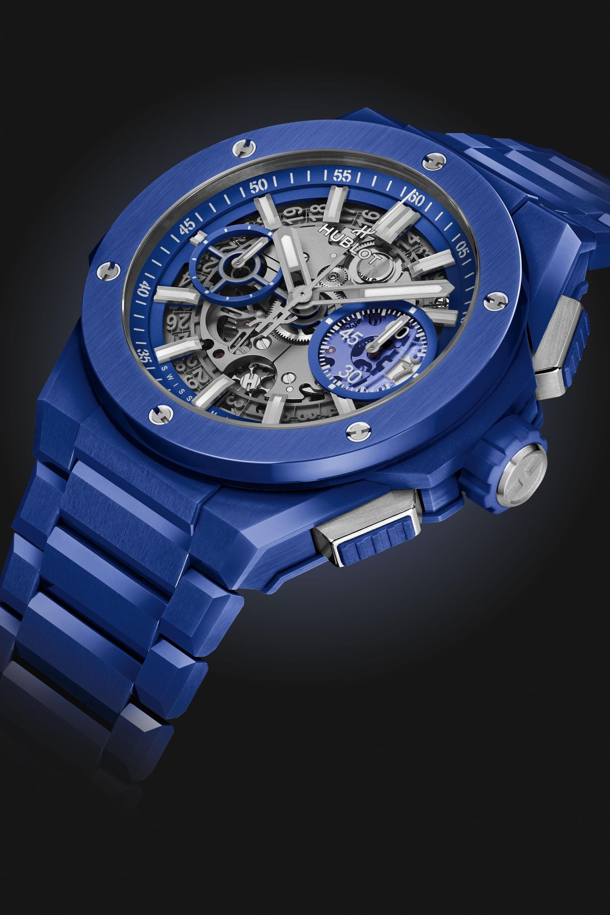 HUBLOT BIG BANG INTEGRATED BLUE INDIGO CERAMIC Limited Edition 250 pieces 451.EX.5129.EX
