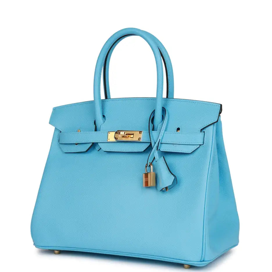 Hermès Birkin 30 Celeste Epsom Gold Hardware