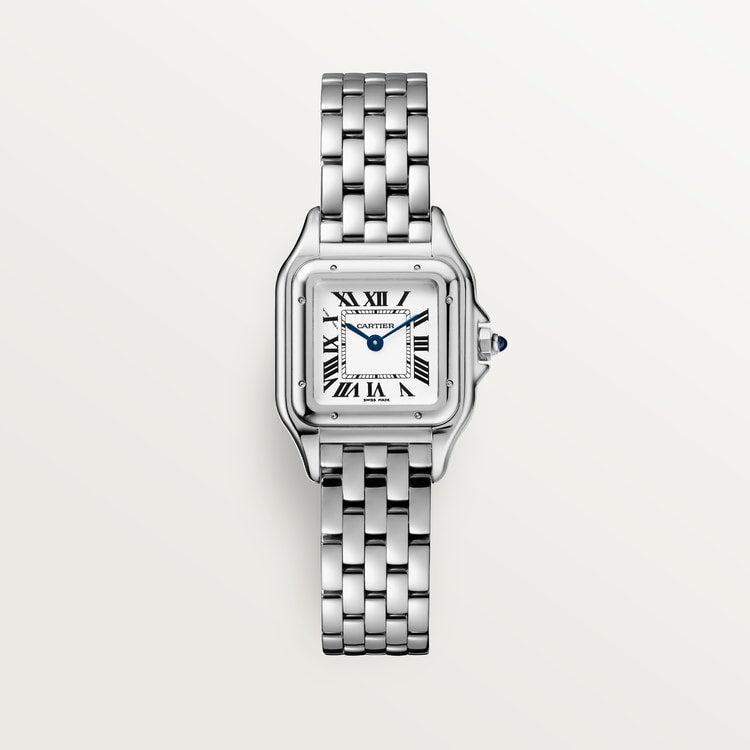 PANTHÈRE DE CARTIER WATCH, SMALL MODEL Small model, quartz movement, steel