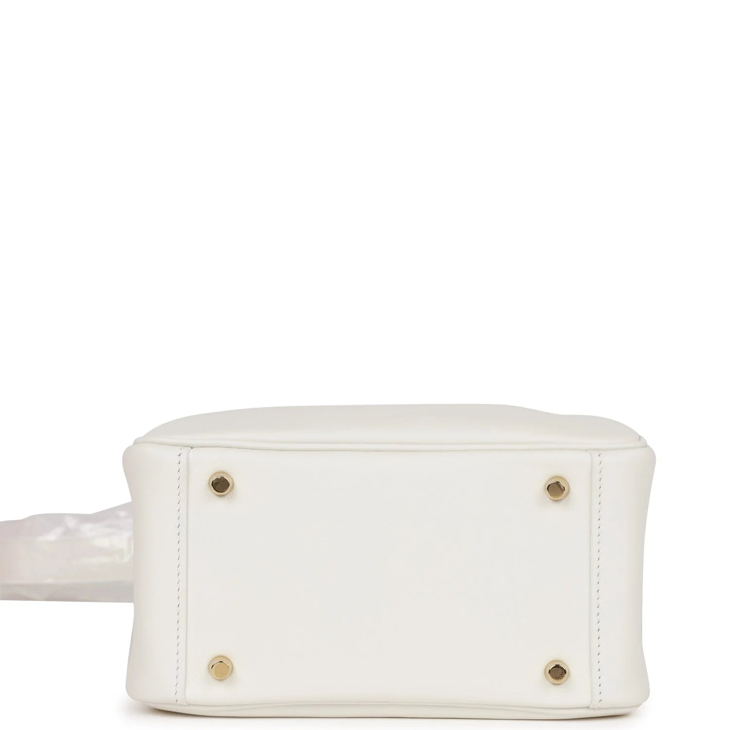 Hermès Mini Lindy White Swift Gold Hardware