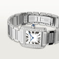 TANK FRANÇAISE WATCH Medium model, quartz movement, steel, diamonds