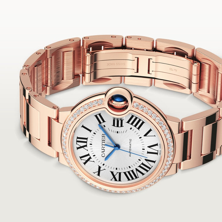 Ballon Bleu de Cartier watch, 36 mm, mechanical movement with automatic winding. Rose gold