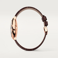 36 mm, movimiento de cuarzo, oro rosa, cuero