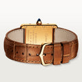 TANK LOUIS CARTIER WATCH Small model, quartz movement, yellow gold, leather