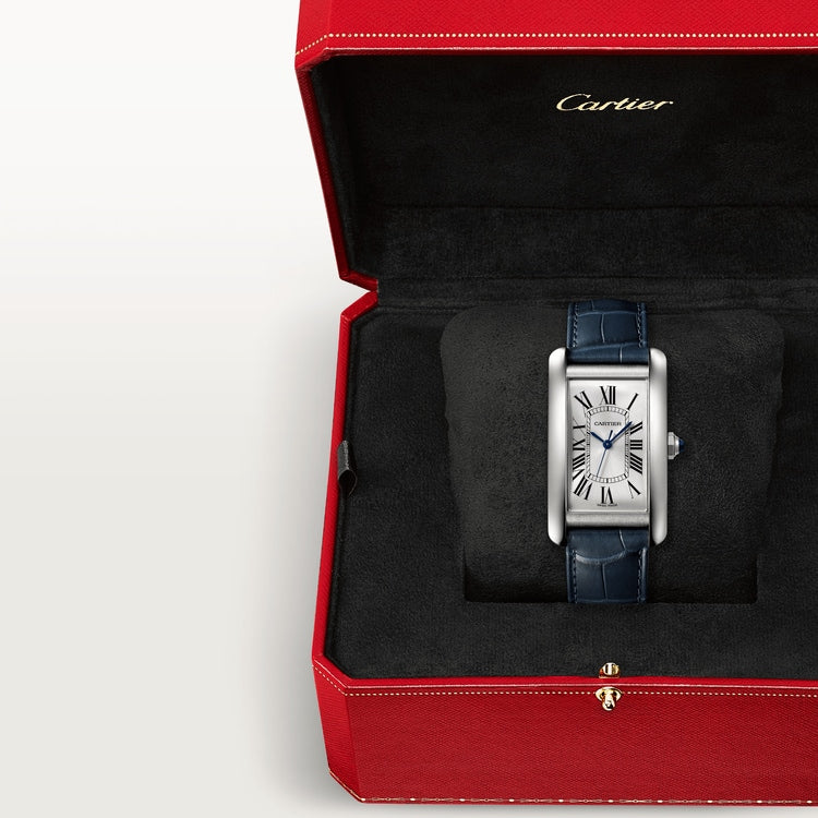 TANK AMÉRICAINE WATCH Large model, steel, leather