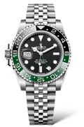 Rolex GMT-Master II Stainless Steel Green Black Cerachrom Bezel Watch