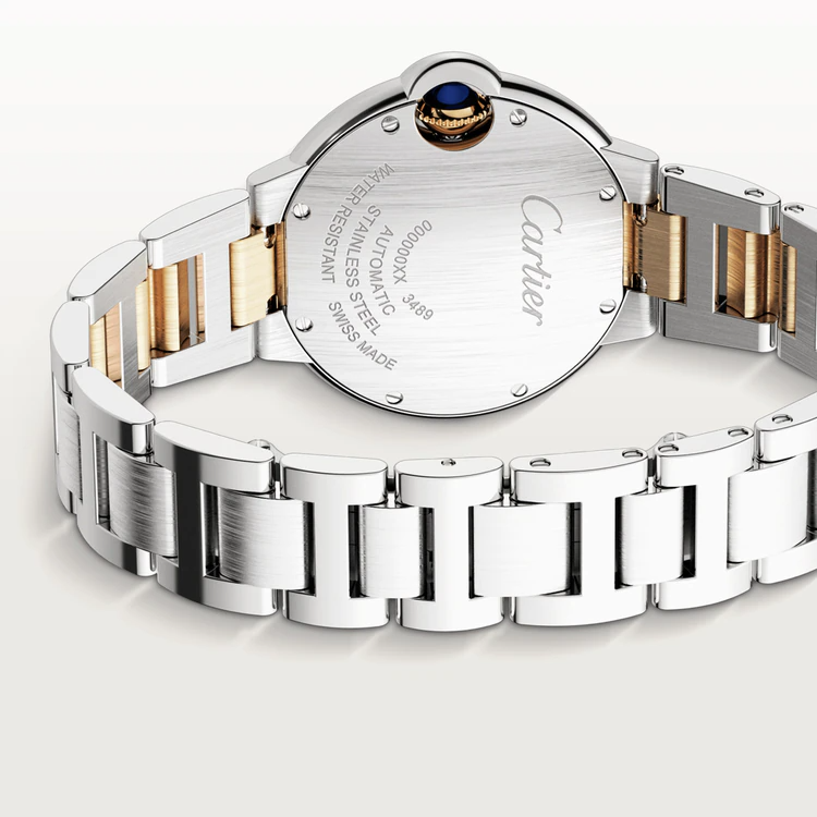 33 mm, movimiento mecánico de carga automática, oro amarillo, acero
