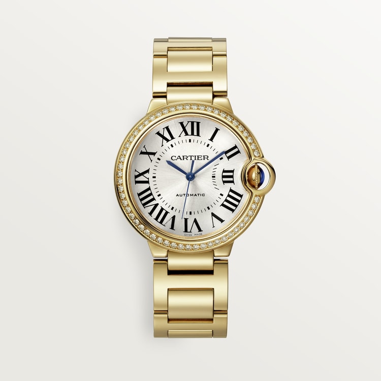 Ballon Bleu de Cartier watch, 36 mm, mechanical movement with automatic winding. Yellow gold