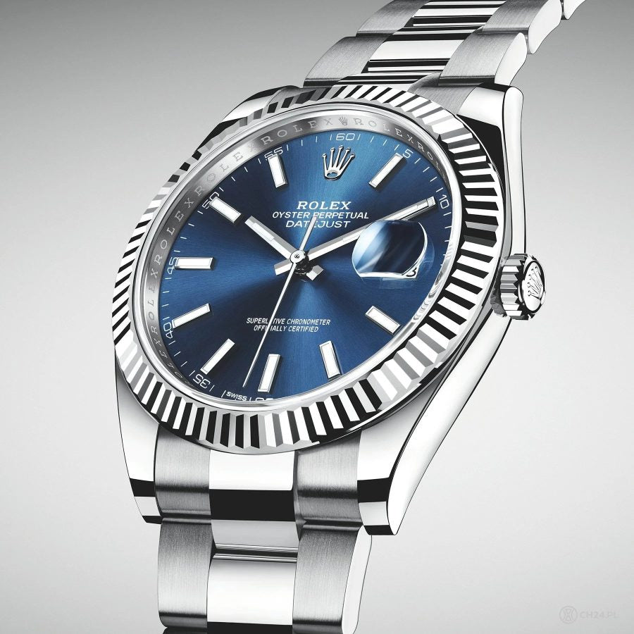 Rolex Datejust 41mm Fluted Blue Stick Dial Oyster 126334 – 2021