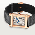 TANK CHINOISE WATCH Large model, hand-wound mechanical movement, rose gold, leather