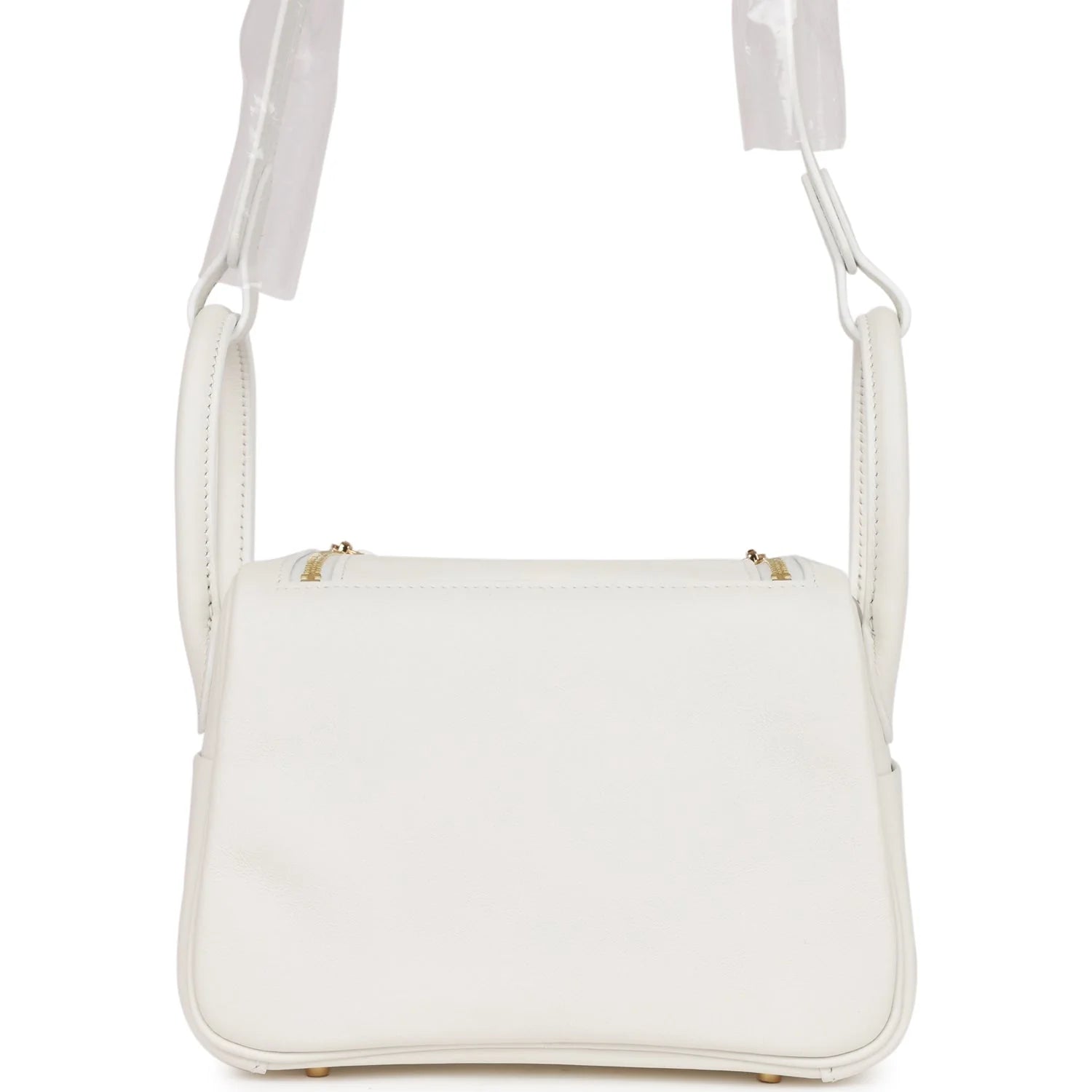 Hermès Mini Lindy White Swift Gold Hardware