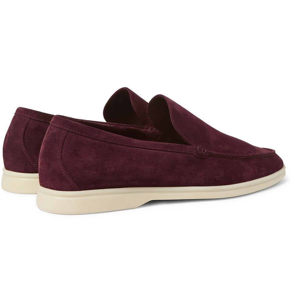 Loro Piana - Summer Walk Suede Loafers - Burgundy