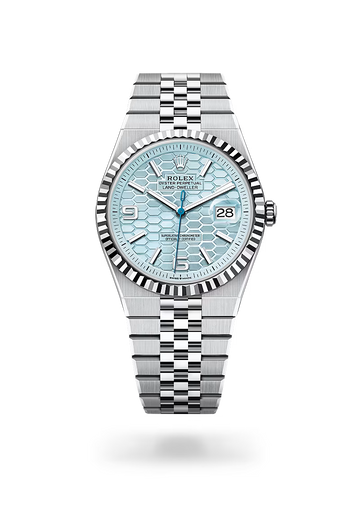 Rolex Land-Dweller 40mm Oyster Style Platinum Tone Wrist Watch