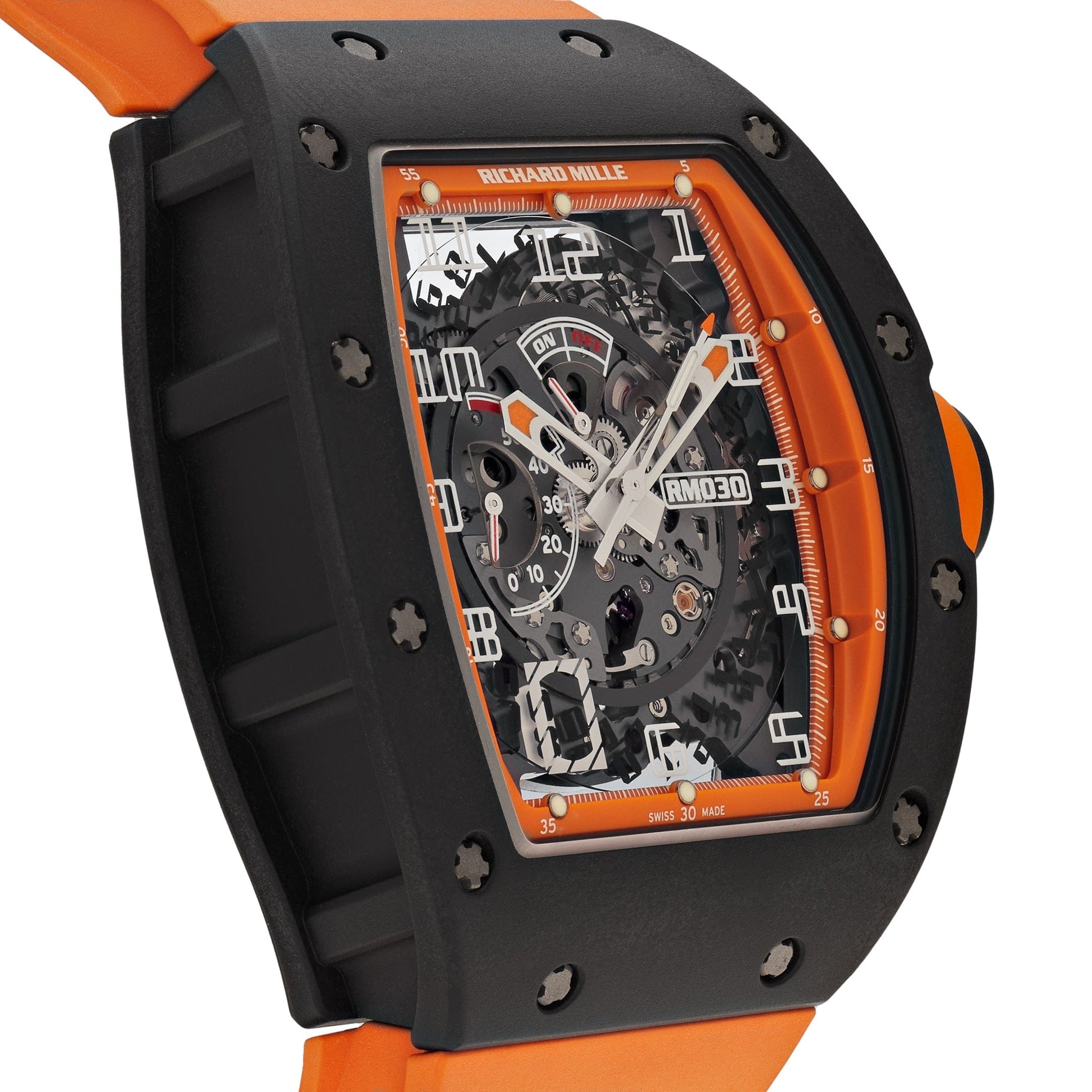 Richard Mille RM 030 Americas Black Carbon Orange Strap Limited Edition