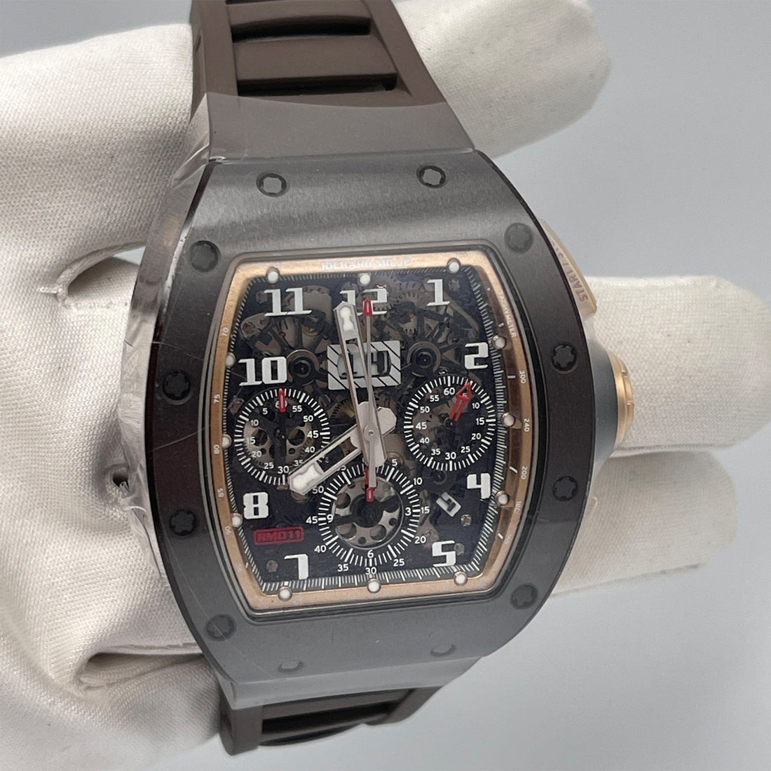 Richard Mille RM 011 Brown Ceramic Rose Gold TZP Asia Edition