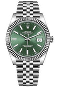 Rolex Datejust 41 Green Dial Watch with Jubilee Bracelet Steel