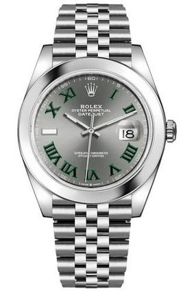 Rolex Datejust 41 Wimbledon Dial Steel Jubilee Bracelet Men's Watch