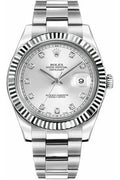 Rolex Datejust 41mm Silver Diamond Dial Men's Luxury Wristwatch